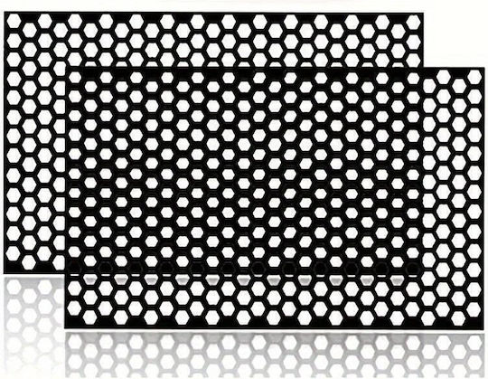 Set 2 Adhesive Cut Sheets Decorating Car Taillights Size 2 X 48 X 30cm Colour Matte Black Model Honeycomb