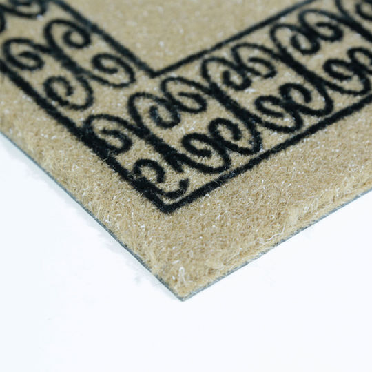 San Lorentzo Entrance Mat made of Coir with Anti-slip Backing Welcome Frame Brown 40x60cm