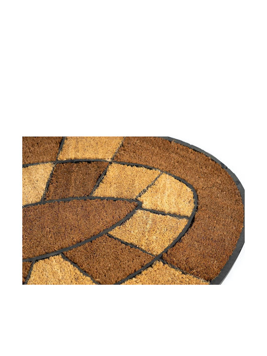 Sdim Entrance Mat Oval made of Coir with Anti-slip Backing Indian 002 Oval 60x90cm