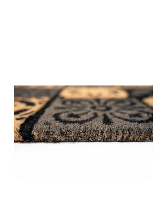 Sdim Entrance Mat made of Coir with Anti-slip Backing Ruco Style 003 Barok Tales Green 45x75cm Thickness 15mm