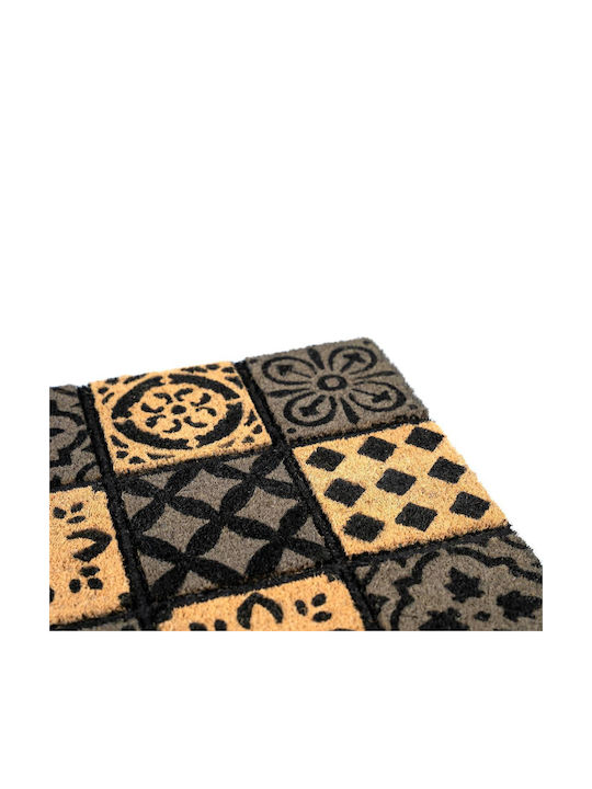 Sdim Entrance Mat made of Coir with Anti-slip Backing Ruco Style 003 Barok Tales Green 45x75cm Thickness 15mm