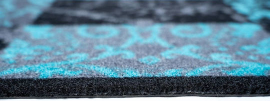 Sdim Fußmatte Teppich mit rutschfester Unterlage Ambiance 913 Patchwork Turquoise 50x75cm