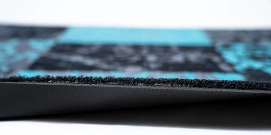 Sdim Fußmatte Teppich mit rutschfester Unterlage Ambiance 913 Patchwork Turquoise 50x75cm