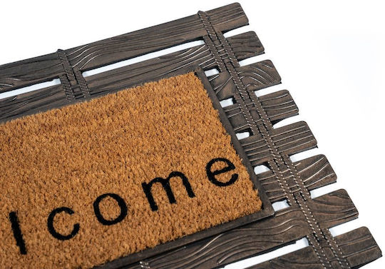 Sdim Covor de Intrare din Cocos cu Suport Antiderapant Barracuda Welcome 002 Maro 45x75buc