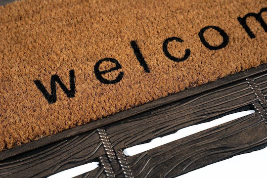 Sdim Covor de Intrare din Cocos cu Suport Antiderapant Barracuda Welcome 002 Maro 45x75buc