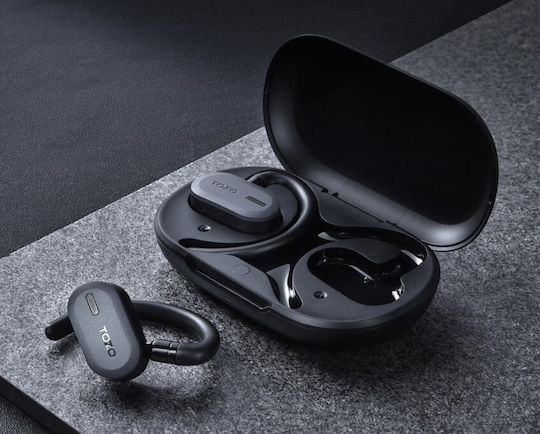 Tozo Open Buds Bluetooth Handsfree Căști cu Rezistență la Transpirație și Carcasă de Încărcare Negru