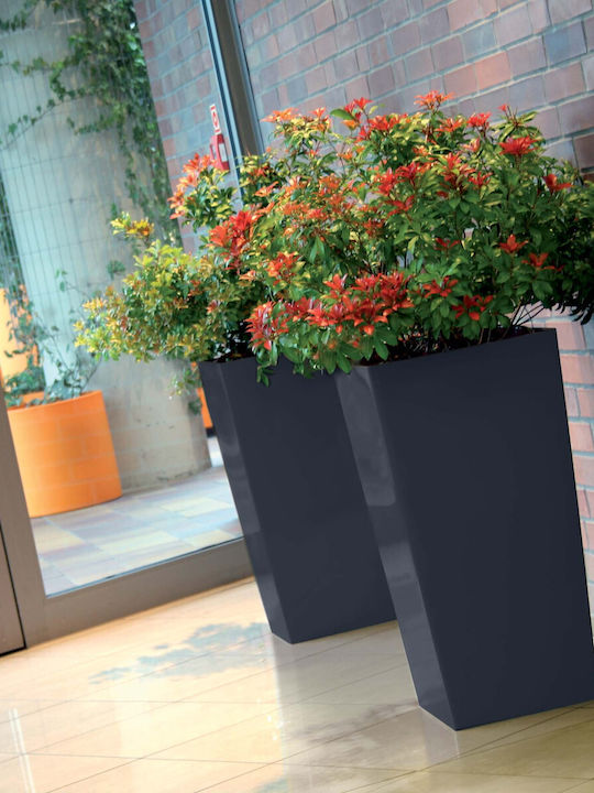 Marhome Urbi Square Саксия Пластмаса Черен 32.5x32.5x61εκ.