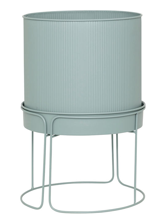 Atmosphera Planter Metal Turquoise with Stand 30x30x44.3cm.