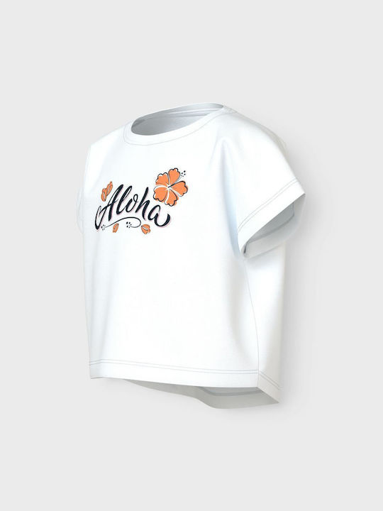 Kids' Crop Top Short Sleeve Bright White
