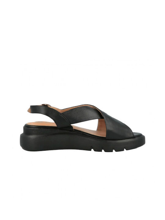 Leather Women's Flat Sandals in Blue Color