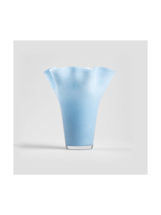Homla Διακοσμητικό Βάζο Γυάλινο Modern Hamptons Μπλε 19xΥ22.5cm