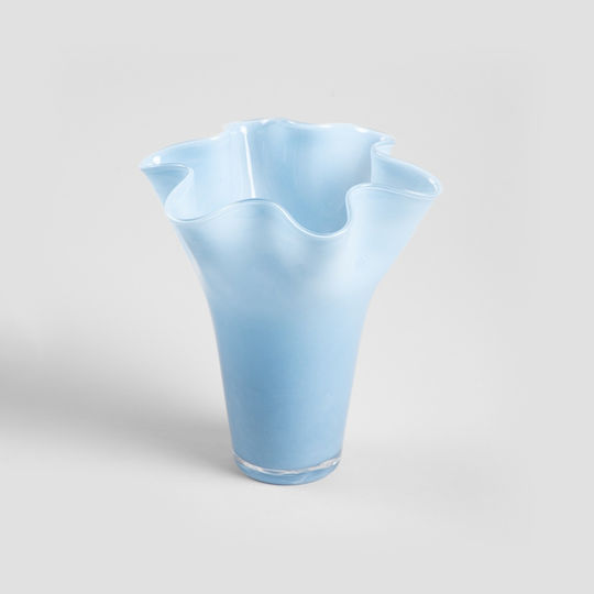 Homla Διακοσμητικό Βάζο Γυάλινο Modern Hamptons Μπλε 19xΥ22.5cm