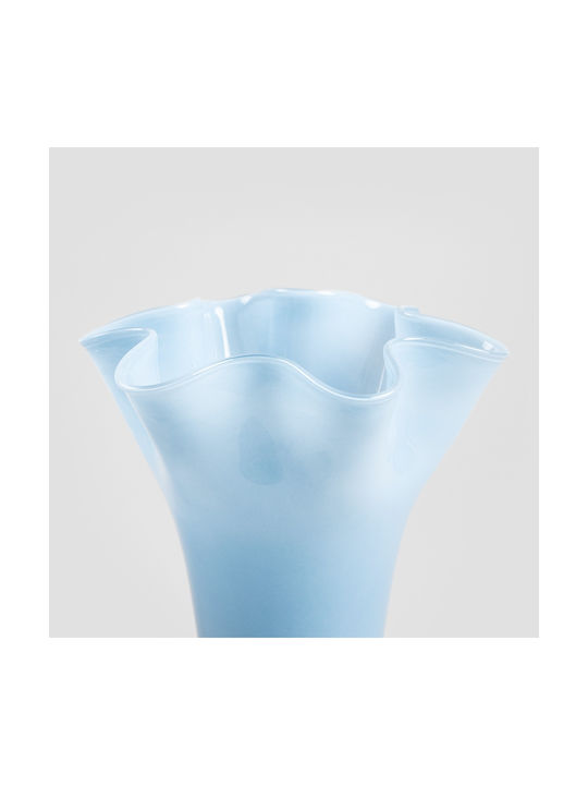Homla Διακοσμητικό Βάζο Γυάλινο Modern Hamptons Μπλε 19xΥ22.5cm