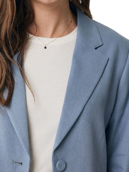 Mexx Long Women's Blazer Faded Blue