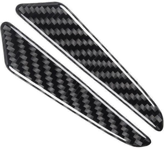 Set 8 Door Protection Elements "carbon Imitation" Flexible Self-adhesive Black Color