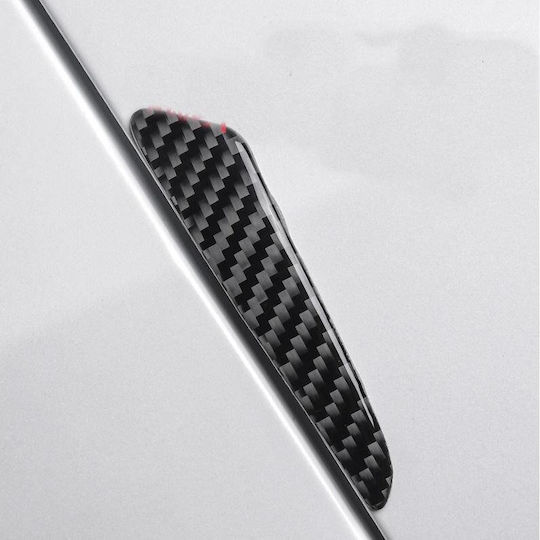 Set 8 Door Protection Elements "carbon Imitation" Flexible Self-adhesive Black Color