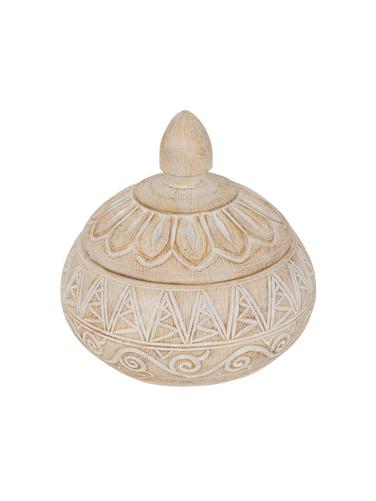 Κουτί Κοσμημάτων Μπεζ 15.5x15.5x14.5cm