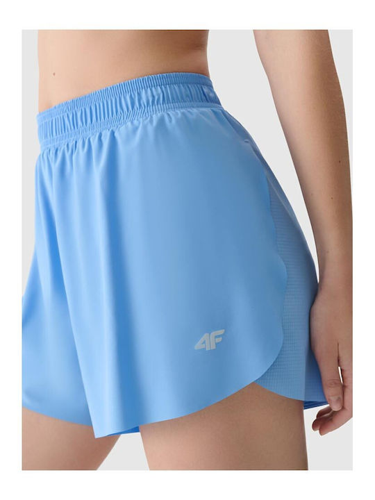 Functional Women's Leather Shorts Light Blue