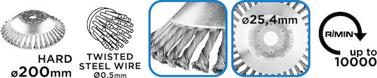 Graphite Wire Brush for Drill 25.4mm
