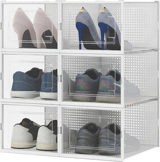 Bakaji Plastic Storage Box for Shoes 35x25x19cm 6pcs