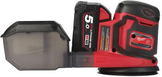 Milwaukee M18 BOS125-502B Battery Powered Eccentric Sander 125mm Battery 18V 2x5Ah with Speed Control and with Suction System 4933464229