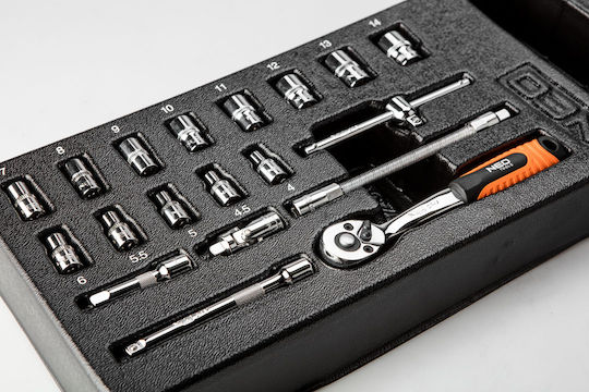 Neo Tools Καστάνια με Καρυδάκια 1\4" 19τμχ