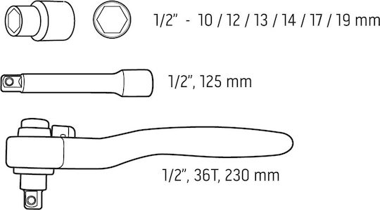 Neo Tools Καστάνια με Καρυδάκια 1\2" 8τμχ