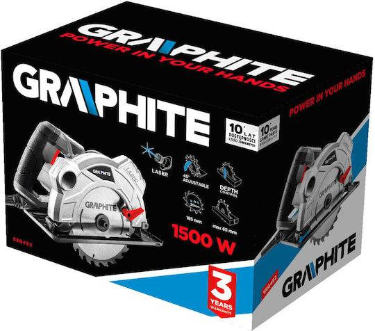 Graphite Δισκοπρίονο 1500W με Σύστημα Αναρρόφησης