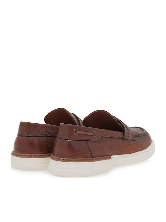 Δερμάτινα Ανδρικά Loafers σε Ταμπά Χρώμα