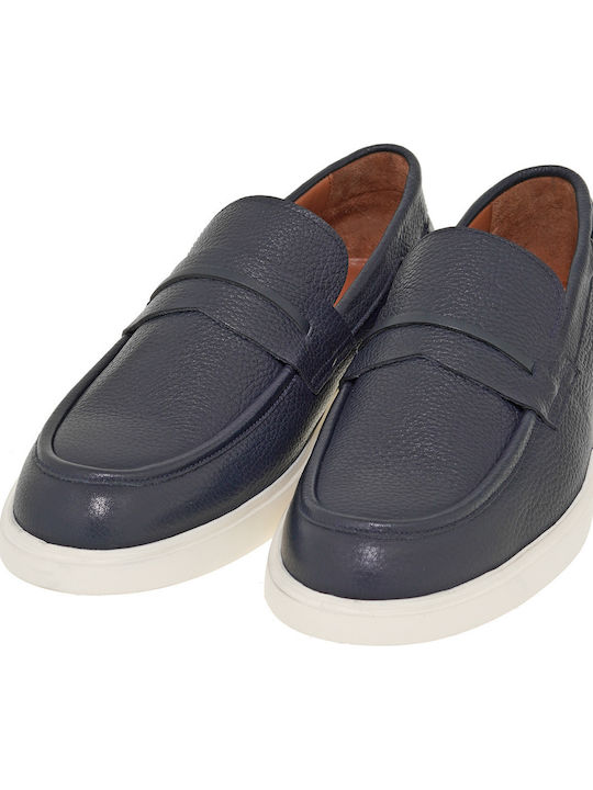 Δερμάτινα Ανδρικά Loafers σε Μπλε Χρώμα