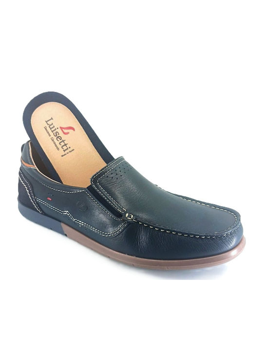 Leder Herren Mokassins in Blau Farbe