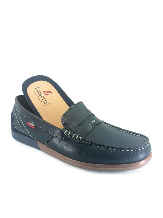 Leder Herren Mokassins in Blau Farbe