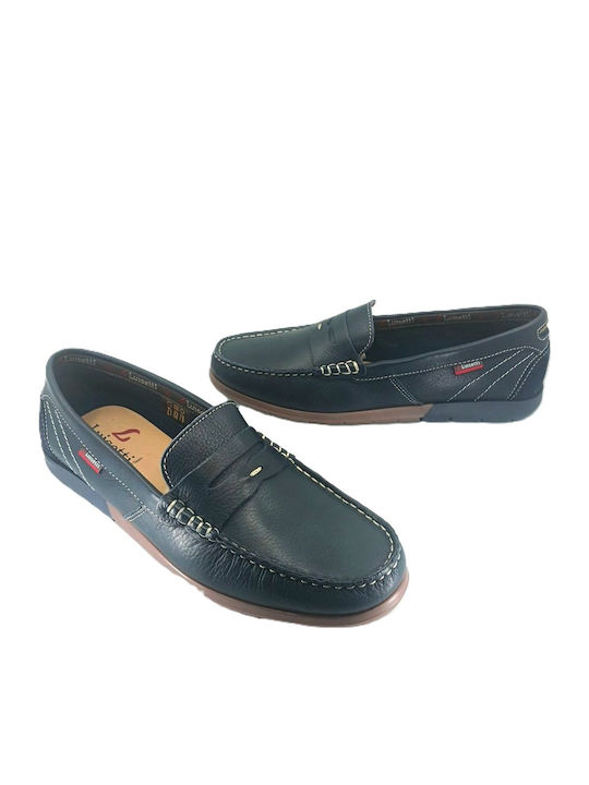 Leder Herren Mokassins in Blau Farbe