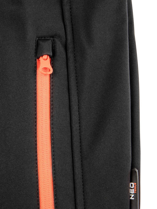 Neo Tools Softshell Waterproof Softshell Men's Safety Vest with Fleece Lining Black