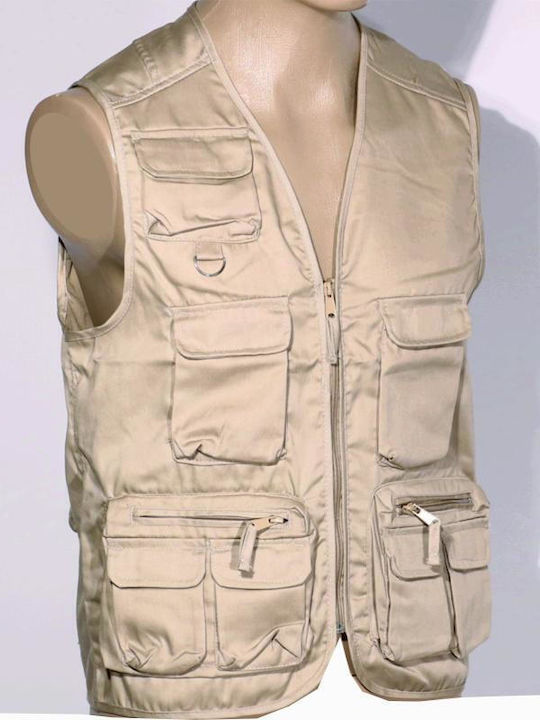 Fageo Men's Safety Vest Beige