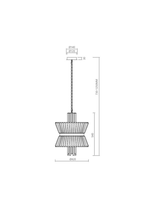 Eko Light Πολυέλαιος Διάφανος 2353