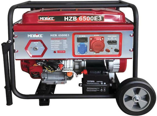 Miyake HZB6500E3 Τριφασική Γεννήτρια Βενζίνης Τετράχρονη με Χειροκίνητη - Ηλεκτρική Μίζα, Ρόδες και Μέγιστη Ισχύ 6.5kVA