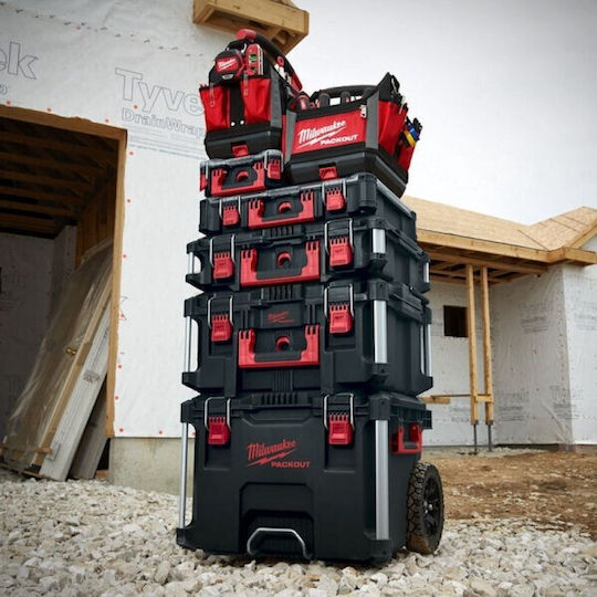 Milwaukee Packout Tool Compartment Organiser 10 Slot with Removable Box Black 50x38x11.7cm