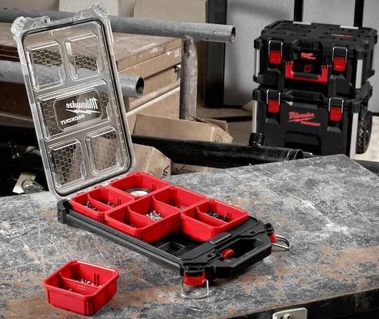 Milwaukee Packout Tool Compartment Organiser 5 Slot Adjustable & Removable Box Black 38x25x6.5cm
