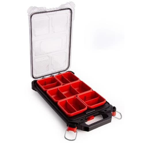 Milwaukee Packout Tool Compartment Organiser 5 Slot Adjustable & Removable Box Black 38x25x6.5cm