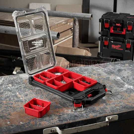 Milwaukee Packout Tool Compartment Organiser 5 Slot Adjustable & Removable Box Black 38x25x6.5cm