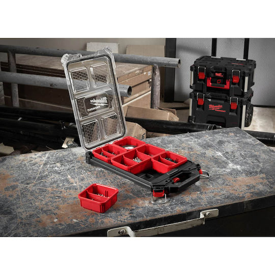 Milwaukee Packout Tool Compartment Organiser 5 Slot Adjustable & Removable Box Black 38x25x6.5cm