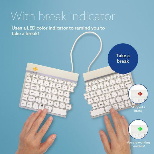 R-Go Tools Split Kabellos Bluetooth Nur Tastatur Englisch UK Weiß