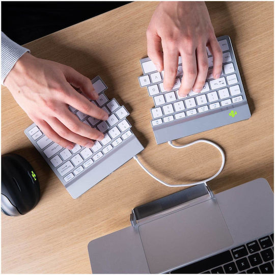 R-Go Tools Split Kabellos Bluetooth Nur Tastatur Englisch UK Weiß