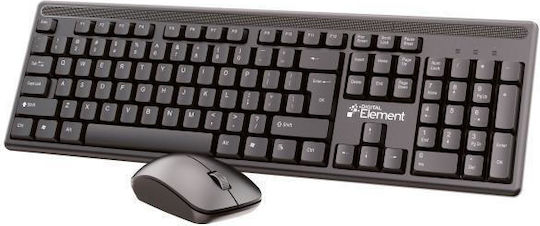 Element KB-255WMS v2.0 Ασύρματο Σετ Πληκτρολόγιο & Ποντίκι International English
