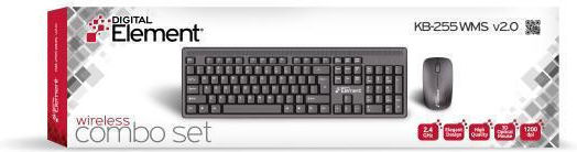 Element KB-255WMS v2.0 Ασύρματο Σετ Πληκτρολόγιο & Ποντίκι International English