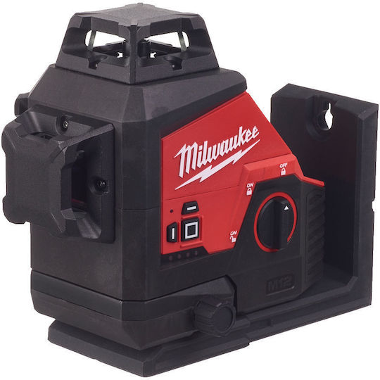 Milwaukee M12 3PL-401C 360° Self-leveling Rotational Laser Level Green Beam 12V with Working Range 38m