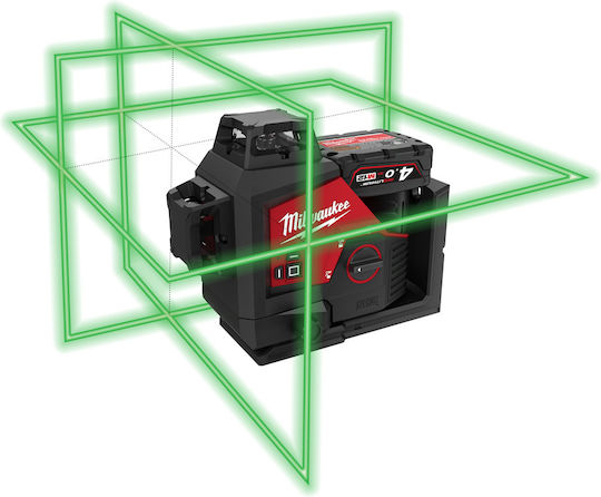 Milwaukee M12 3PL-401C 360° Self-leveling Rotational Laser Level Green Beam 12V with Working Range 38m