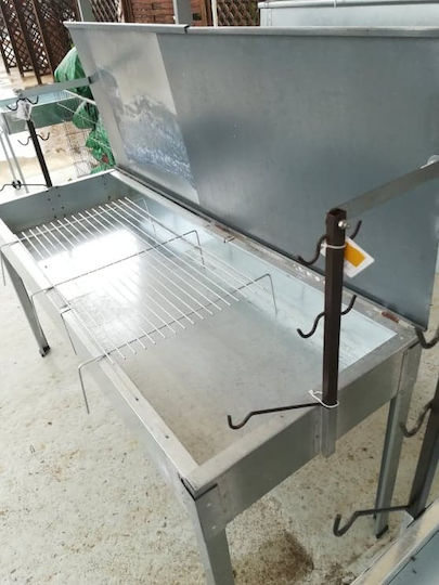 Klapakis Galvanized Charcoal Grill for Lamb with Lid 150cmx48cm