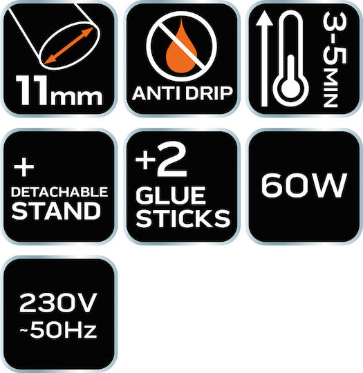 NEO Electric Glue Gun 11mm 60W 17-096